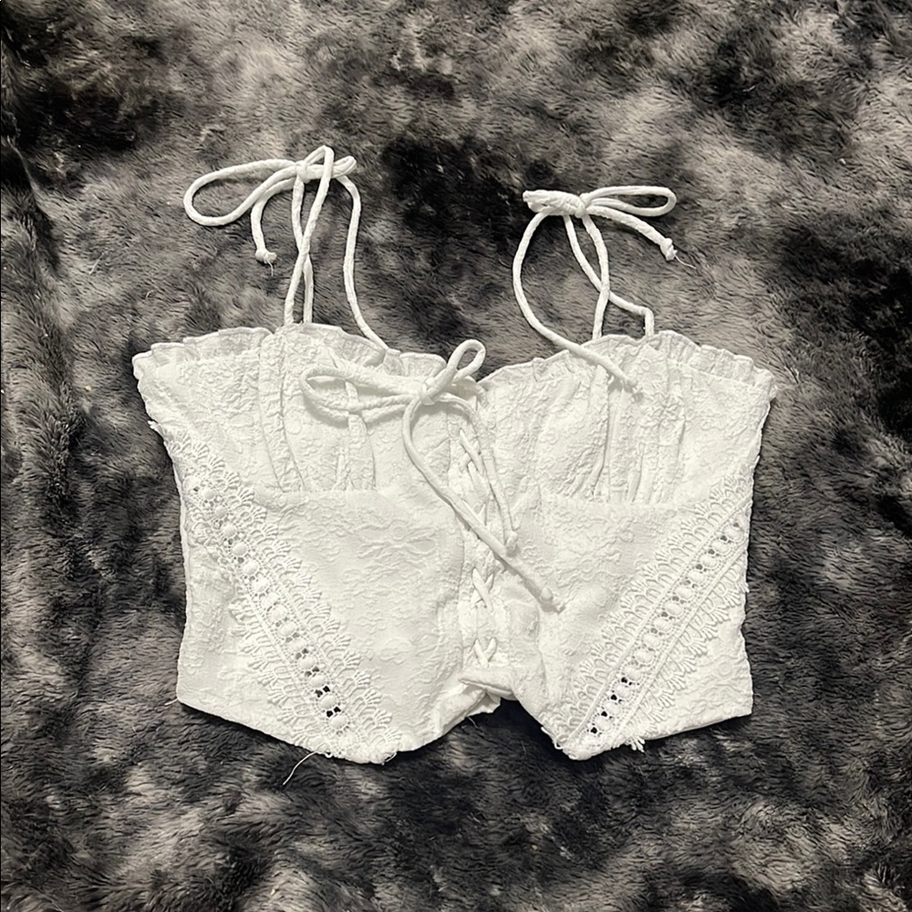 Elegant White Lace Crop Top